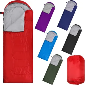 Macarrie 6 Pack Camping Sleeping Bags Bulk for Adults Backpacking Lightweight Waterproof 4 Season with Compression Sack Sleeping Bag for Hiking Travel Outdoor Travel Hunting