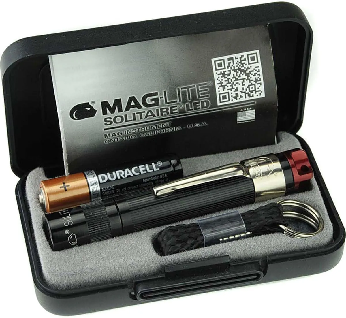 Maglite, Solitaire Spectrum Series LED Flashlight, AAA, Black Body, Red LED Light