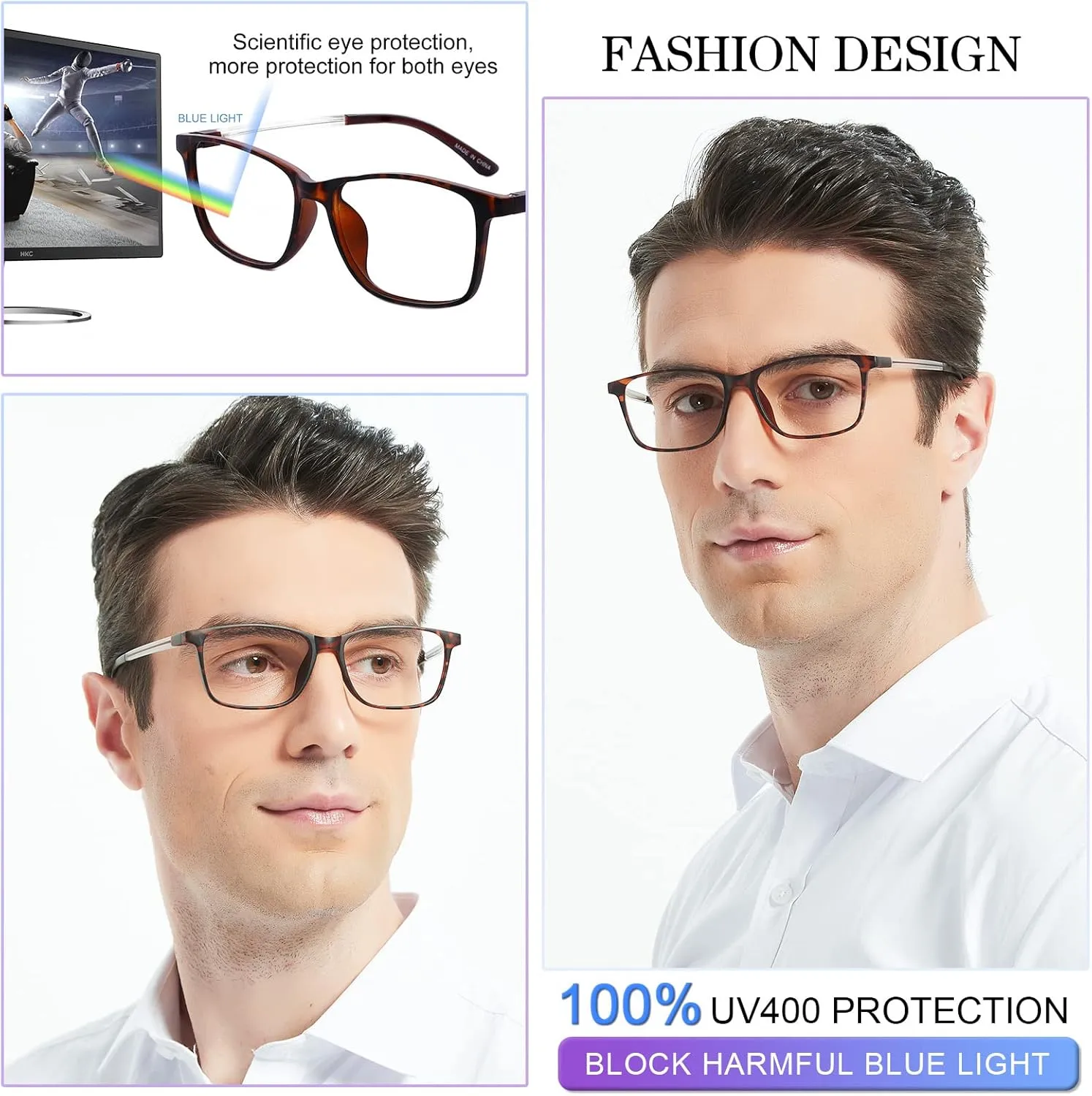 MARE AZZURO Blue Light Blocking Reading Glasses Men Lightweight Computer Readers 0 1.00 1.25 1.50 1.75 2.00 2.25 2.50 2.75 3.00 3.50 4.00 (Brown, 100)