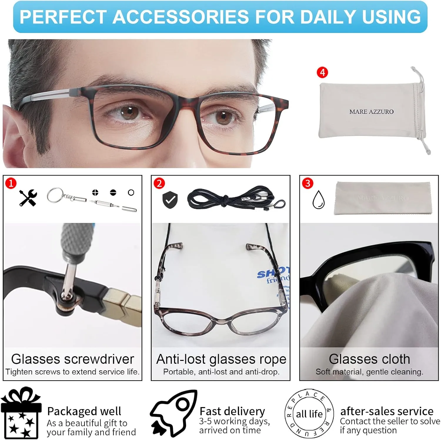 MARE AZZURO Blue Light Blocking Reading Glasses Men Lightweight Computer Readers 0 1.00 1.25 1.50 1.75 2.00 2.25 2.50 2.75 3.00 3.50 4.00 (Brown, 100)