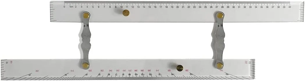Marine Navigation Parallel Ruler Clear Acrylic Copper Construction for High Accuracy Boat Ship Drafting Transparent Scale Design