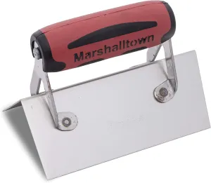 MARSHALLTOWN Stainless Steel Corner Trowel, Concrete Tools, DuraSoft Handle, Outside Radius, Square, 6 x 1 1/2 Inch, 67SSD