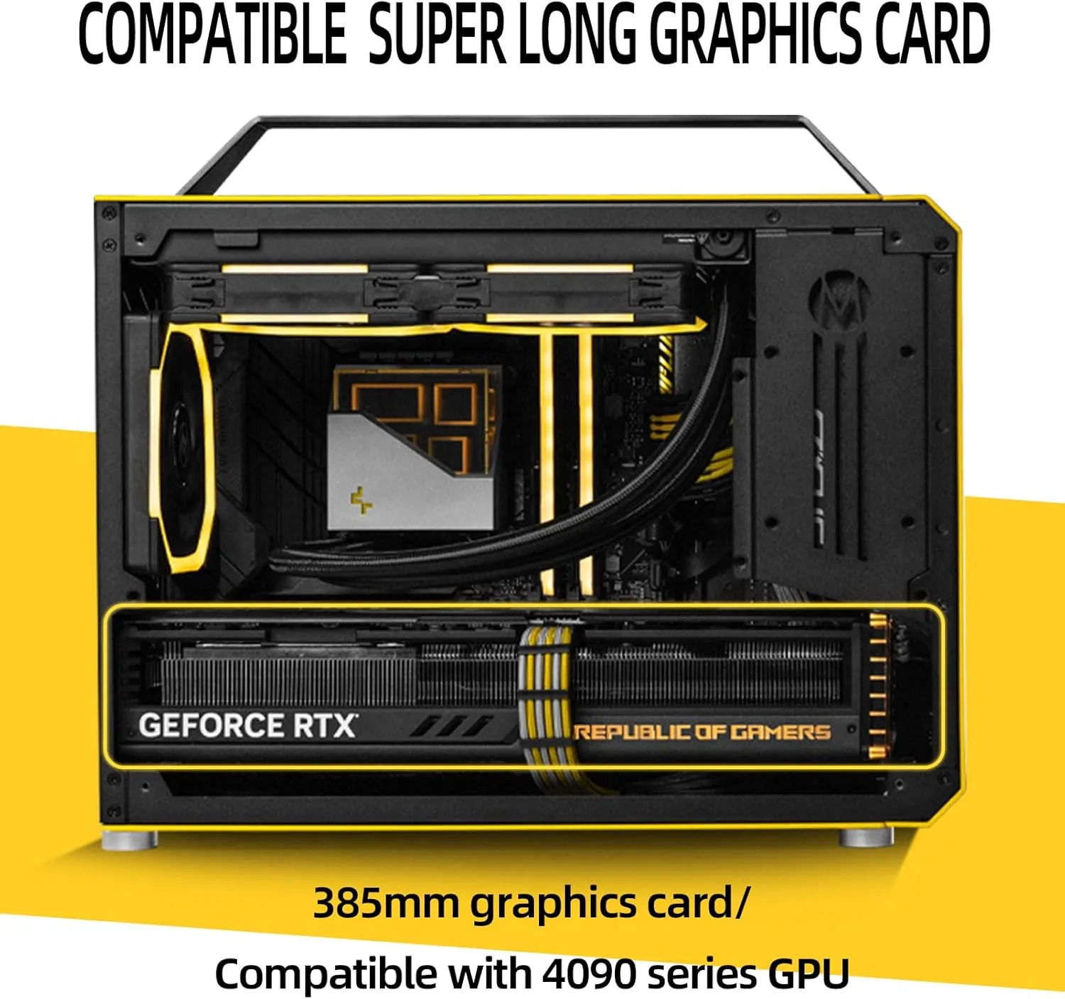 Mechanical Master C Max Desktop Compact with Handle - MATX case,Specially Designed for Longer GPUs, Supporting 240 AIO and ATX14cm/SFX PSU, Multi-Function Bracket (HDD/Fan) (Elegant Black)
