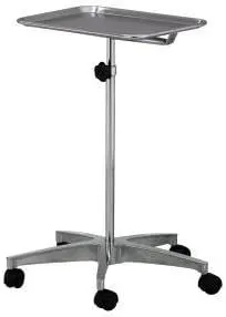 MediChoice Mobile Instrument Stand Steel Adjustable Tray Medical Dental Salon Tattoo Esthetician Mobile Service Cart Table Statio Height from 31-50 Inch MAYO02000
