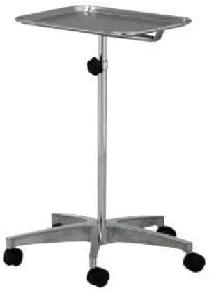 MediChoice Mobile Instrument Stand Steel Adjustable Tray Medical Dental Salon Tattoo Esthetician Mobile Service Cart Table Statio Height from 31-50 Inch MAYO02000