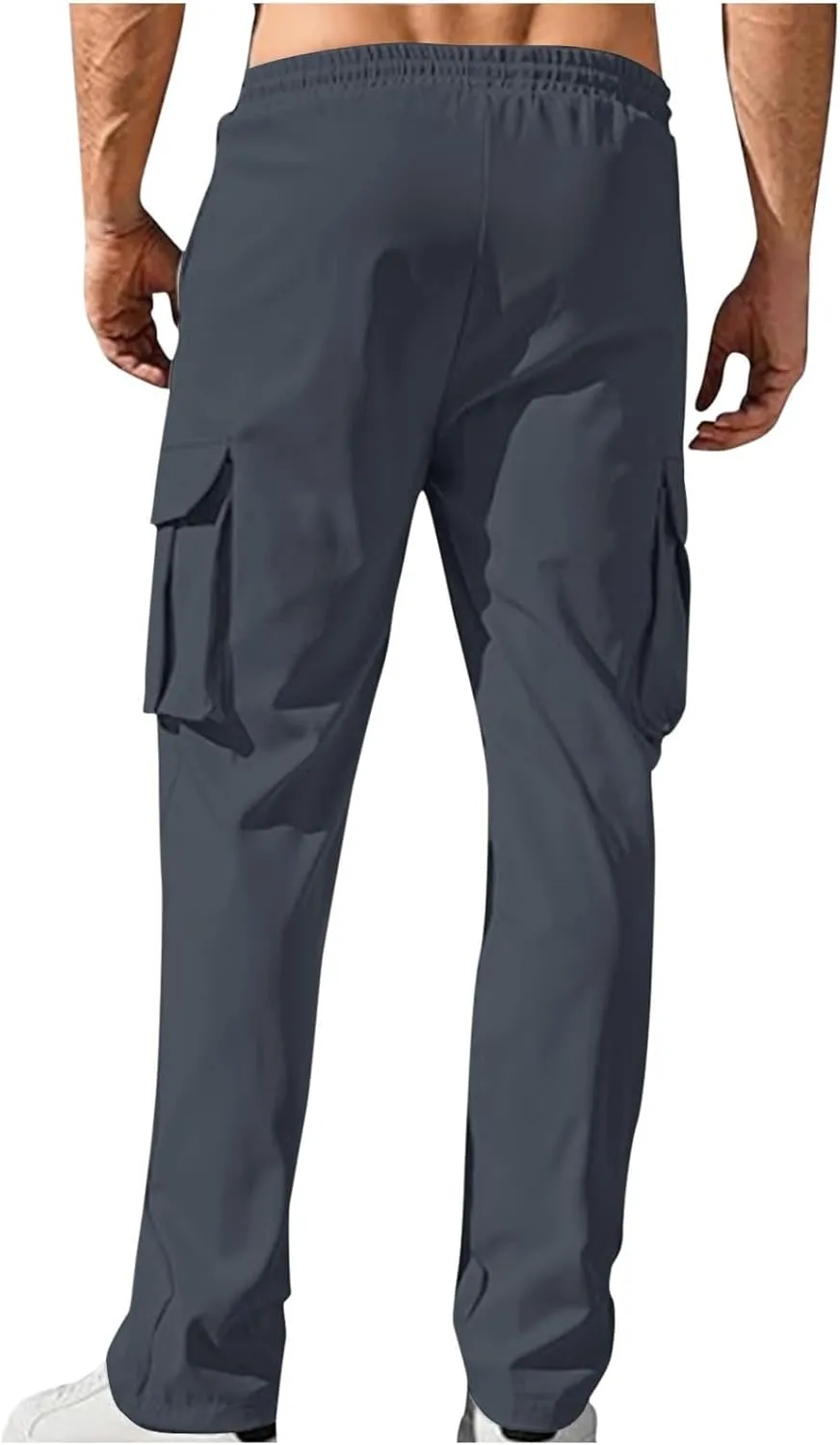 Mens Pants Slim Fit Casual Drawstring Quick Dry Elastic Waist Pants for Men Sports Travel Workout Classic Trousers