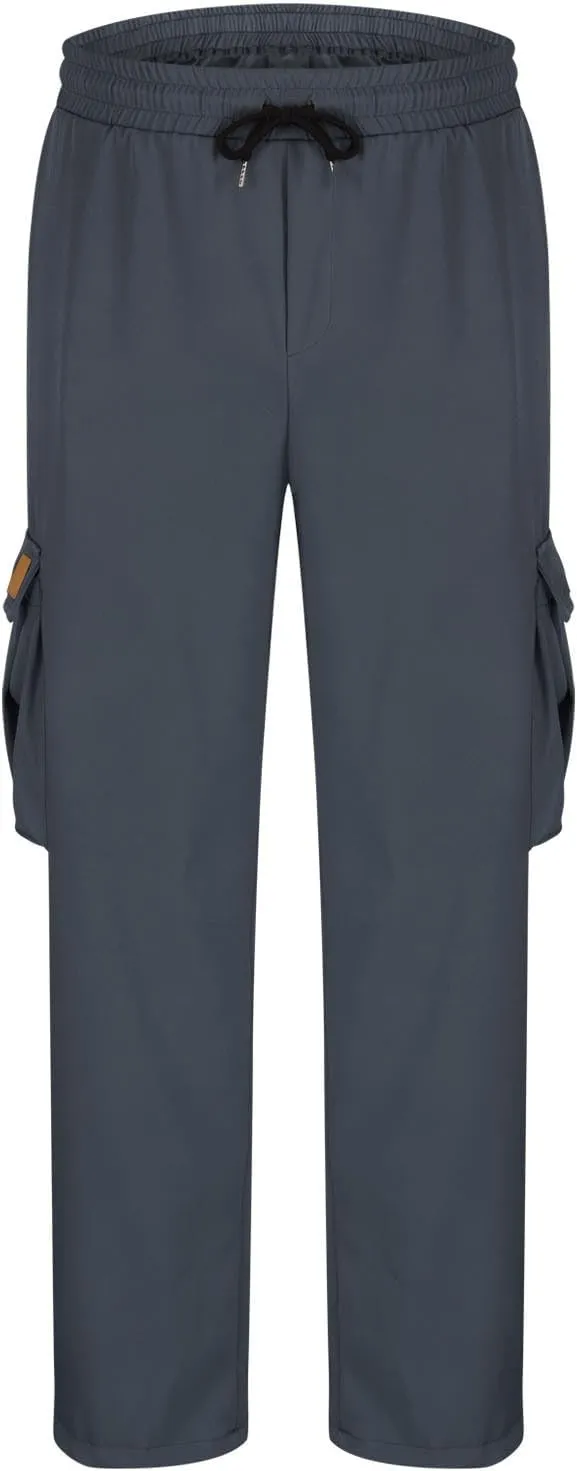 Mens Pants Slim Fit Casual Drawstring Quick Dry Elastic Waist Pants for Men Sports Travel Workout Classic Trousers