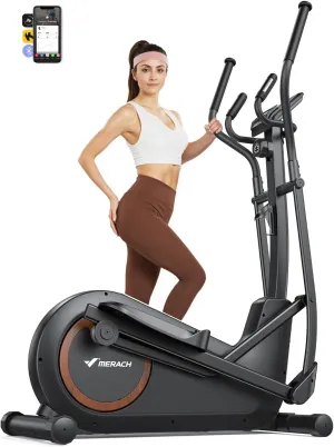 MERACH Elliptical Machine, Elliptical Exercise Machine for Home with Hyper-Quiet Magnetic Drive System, Elliptical Training Machines with18.5IN Stride, Automatic Resistance, 400lbs Capacity