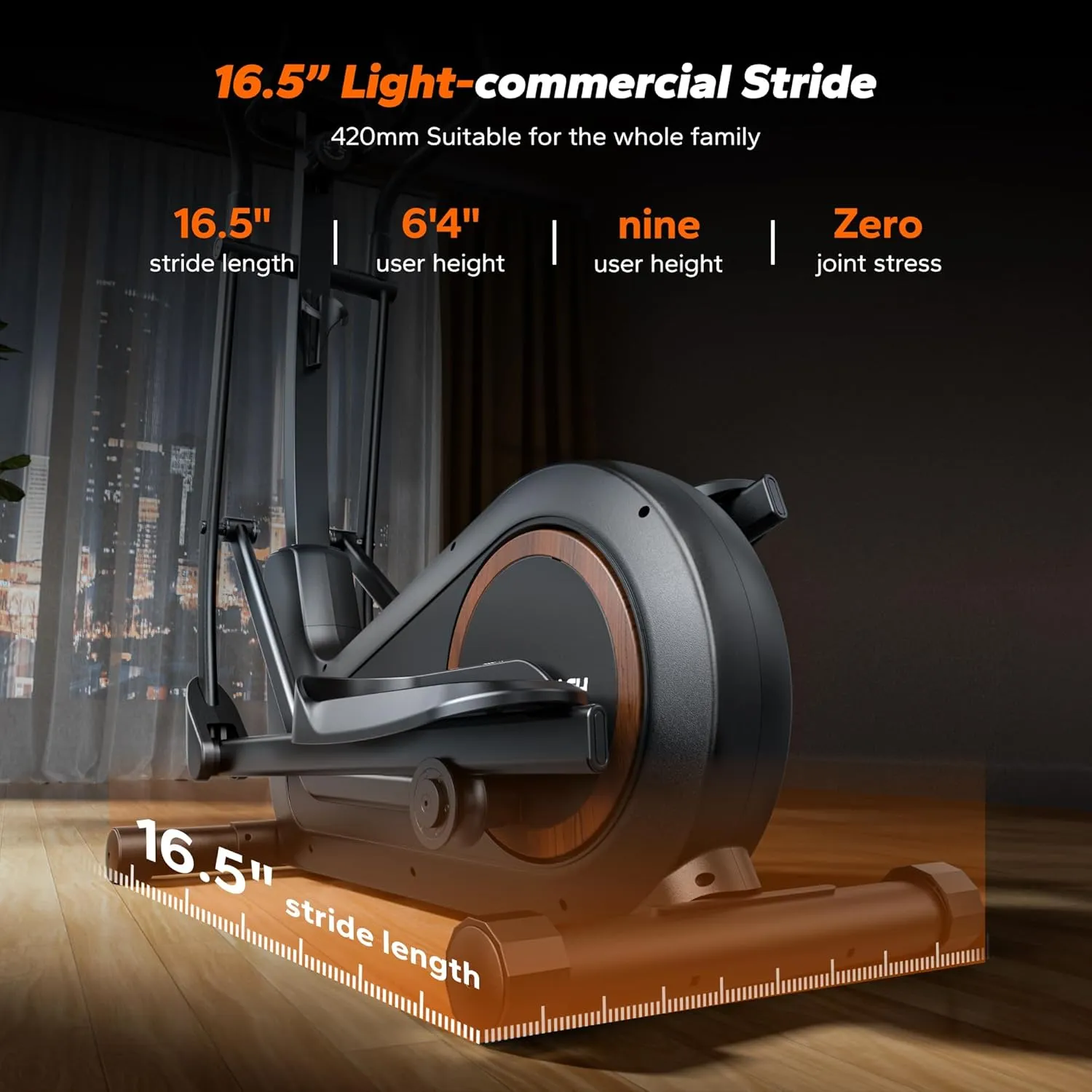 MERACH Elliptical Machine, Elliptical Exercise Machine for Home with Hyper-Quiet Magnetic Drive System, Elliptical Training Machines with18.5IN Stride, Automatic Resistance, 400lbs Capacity
