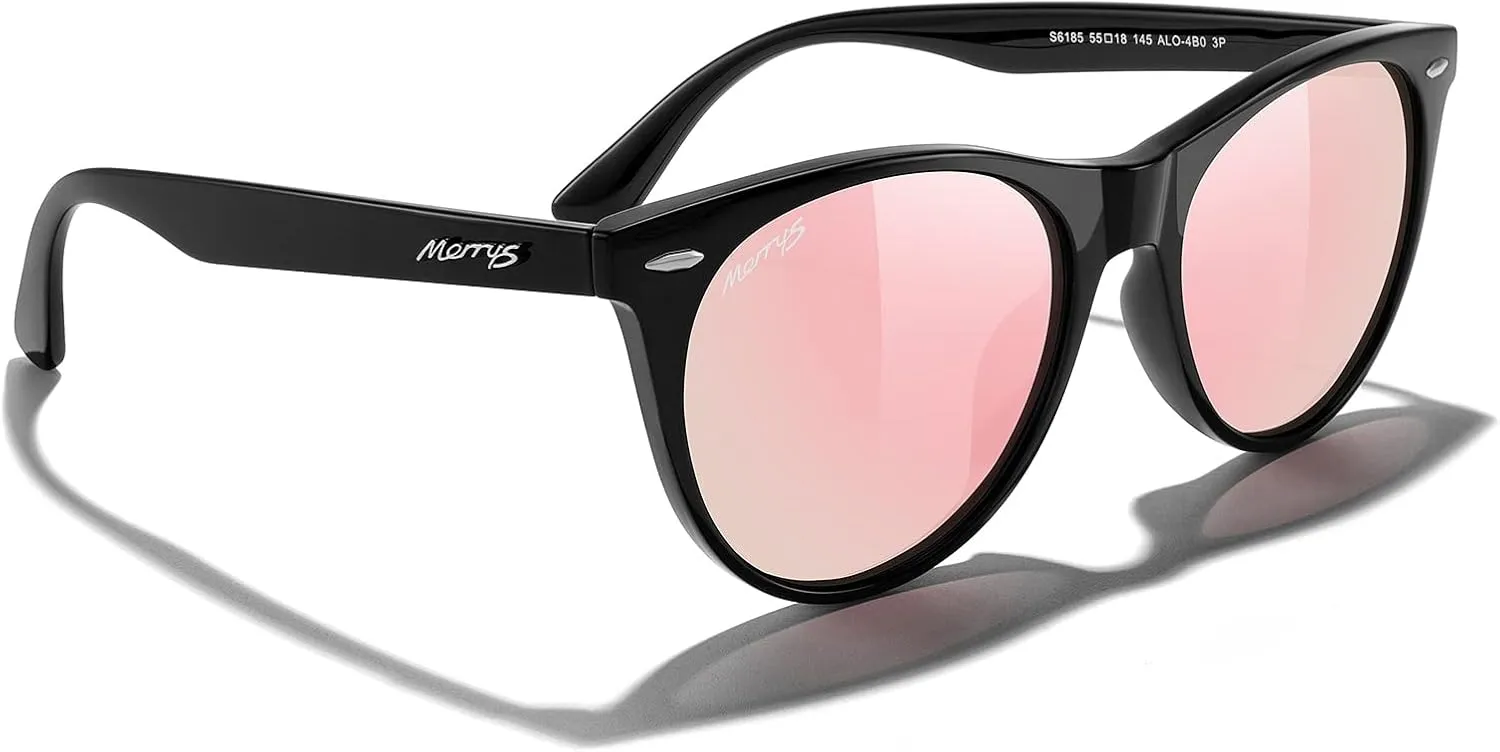 MERRY'S Retro Round Polarized Sunglasses for Women Fashion Trendy Shades S6185