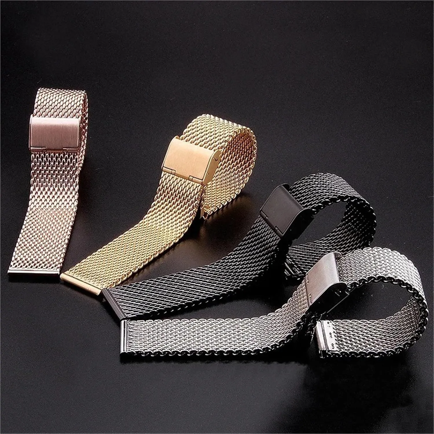 Mesh Stainless Steel Bands 18 20 22 24mm Men Miss Metal Universal Watchband