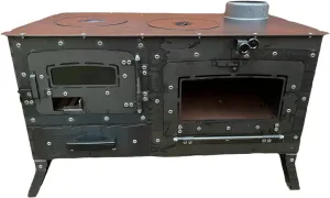 Metal camping wood burning stove with oven/camping stove/wood stove oven/tiny wood stove