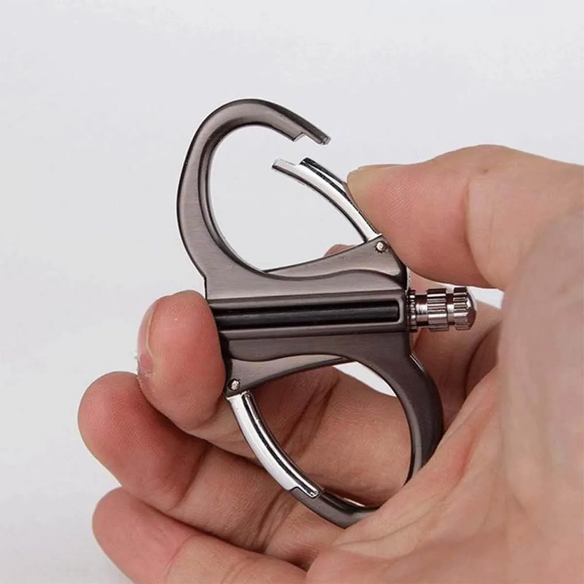 Metal Keychain Lighter Match – Portable Waterproof Flint Fire Starter Ring Keychain for Outdoor Camping Search This Page(Gold2)