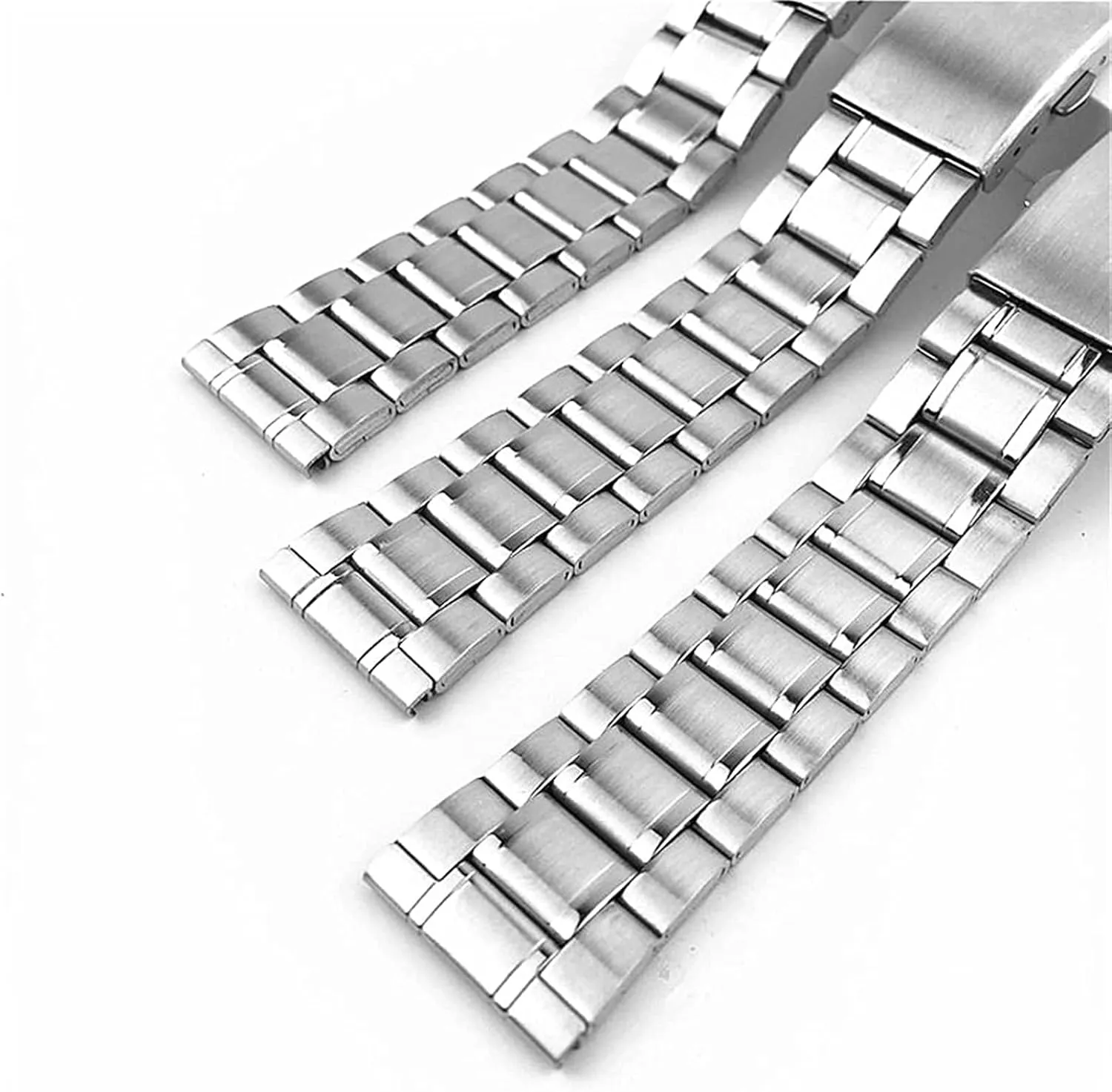 Metal Stainless Steel Replacement Strap Watch Band Flat Buckle Wrist Silver Gold, Bracelet, 12 14 16 18 20 22mm Bracelet