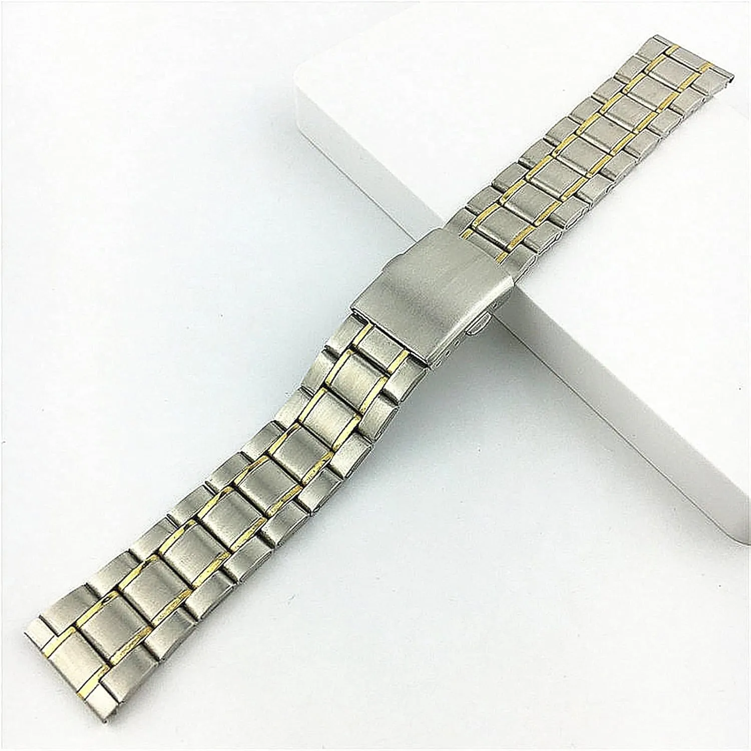 Metal Stainless Steel Replacement Strap Watch Band Flat Buckle Wrist Silver Gold, Bracelet, 12 14 16 18 20 22mm Bracelet