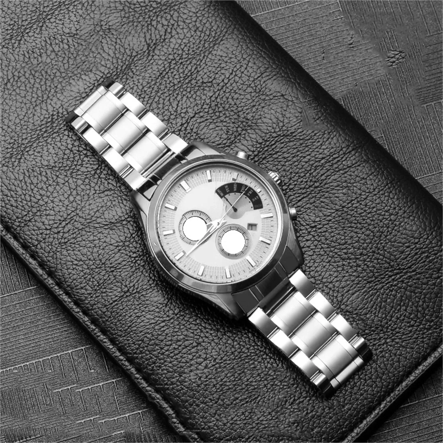 Metal Watch Band Stainless Steel Strap 20mm 22mm Folding Buckle Bracelet Strap for Smart Watch Traditional Watch Men Women Watch Accessories