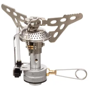 MFH camping hiking piezo gas burner stove foldable trekking lightweight cookware