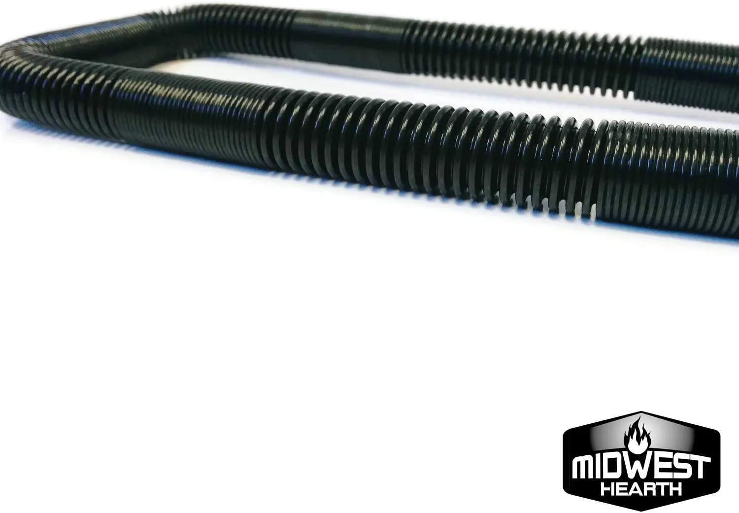 Midwest Hearth Whistle Free Gas Flex Line for Fire Pit and Fireplace - Black Coated Stainless Steel (36" Long)