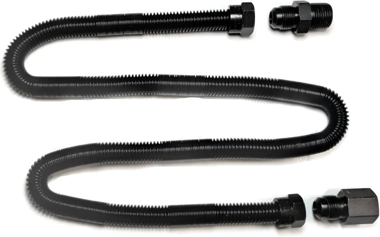 Midwest Hearth Whistle Free Gas Flex Line for Fire Pit and Fireplace - Black Coated Stainless Steel (36" Long)
