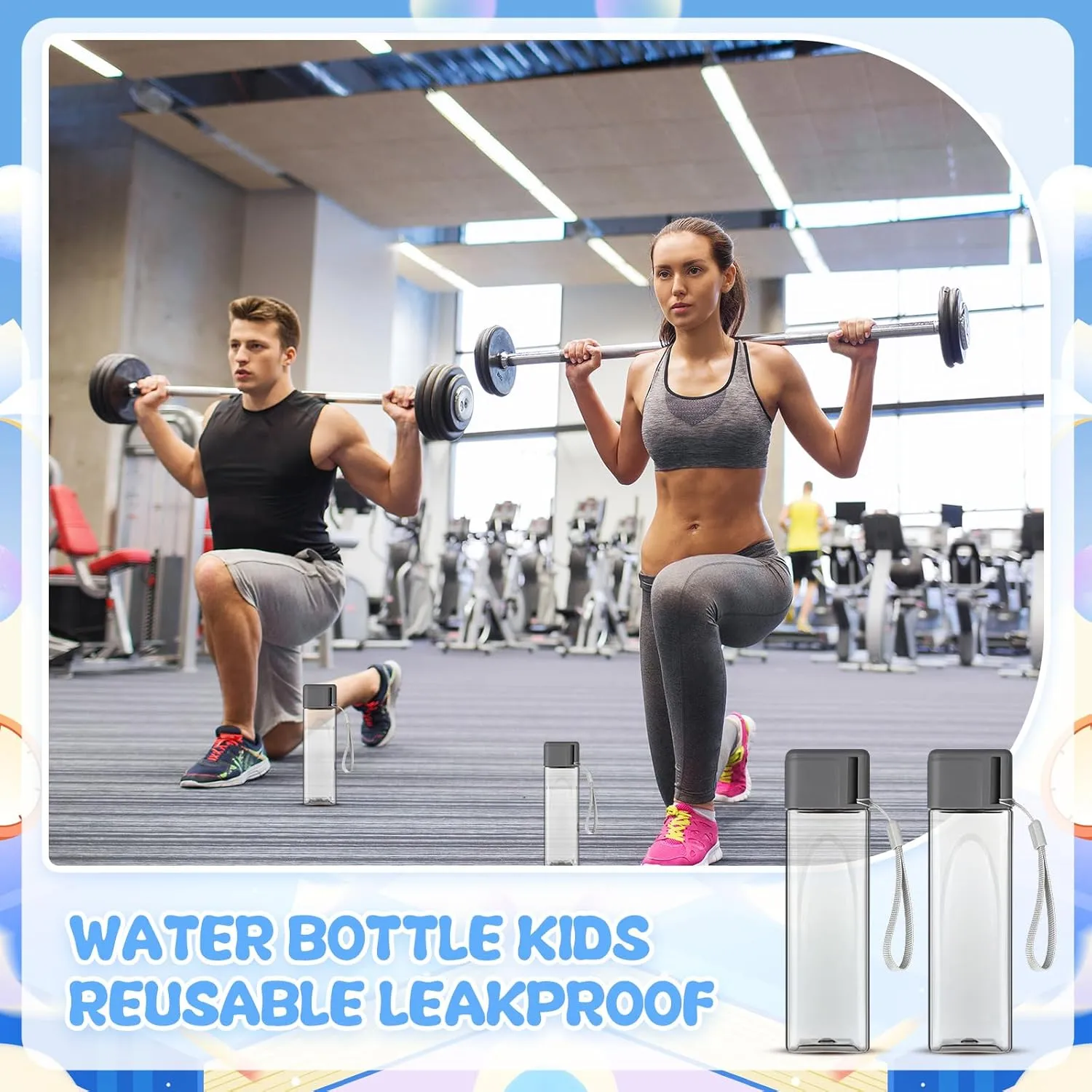 Mifoci 30 Pcs Water Bottle Bulk 17 oz Plastic Sports Water Bottles for Kids Adults Reusable Leak Proof Portable Drink Container Large for School Classroom Travel Camping Fitness Office(Grey)