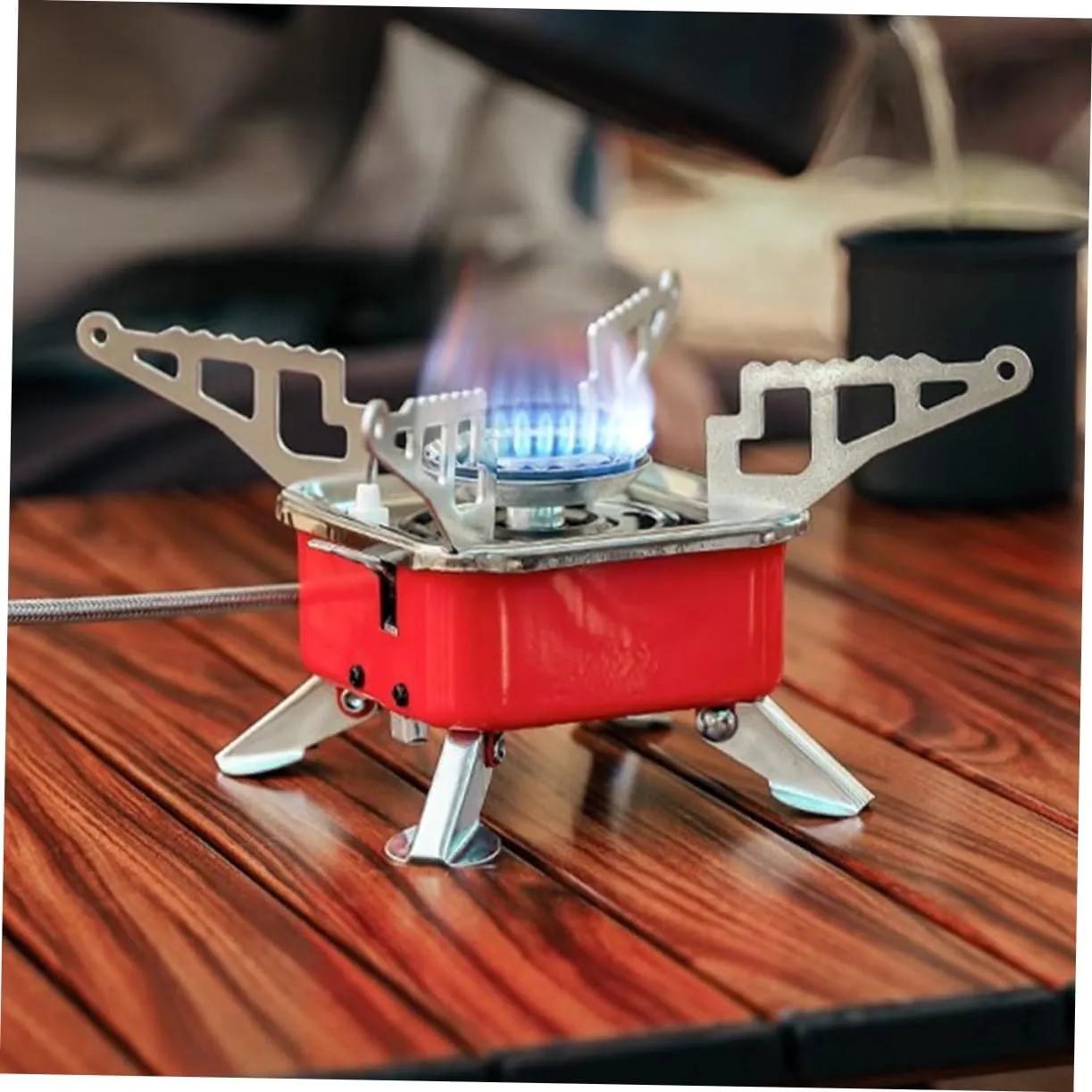 Mikikit 3pcs Portable Folding Camping Stove Compact Burning Stove for Hiking Picnics and Outdoor Cooking Lightweight Easy to up for Backpacking and Fishing