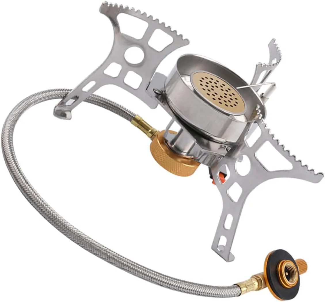 Mikikit Portable Camping Stove Windproof Gas Oven Compact Outdoor Burner for Hiking