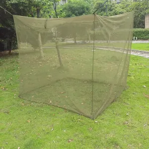 Military Green Mosquito Net - Portable Tactical Camping Net with Ultra-Fine Mesh, Fits Single/Double Beds & Cots (75"x35"x67" & 78"x67"x70") (Double L78in*W67in*H70in)