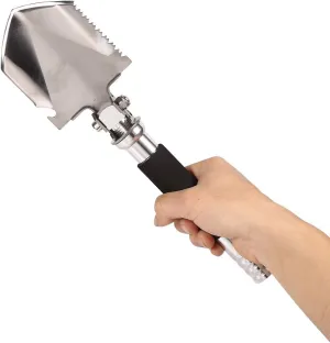 Military Small Folding Camping Shovel,Mini Compact Pickaxe with Carrying Pouch,Compact Foldable Shovel Survival Tool for Camping for Gardening, Off Road, Hunting, Car Emergency, Remove Ice