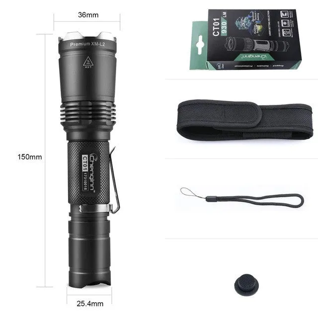 Military Tactical LED Flashlight with charger