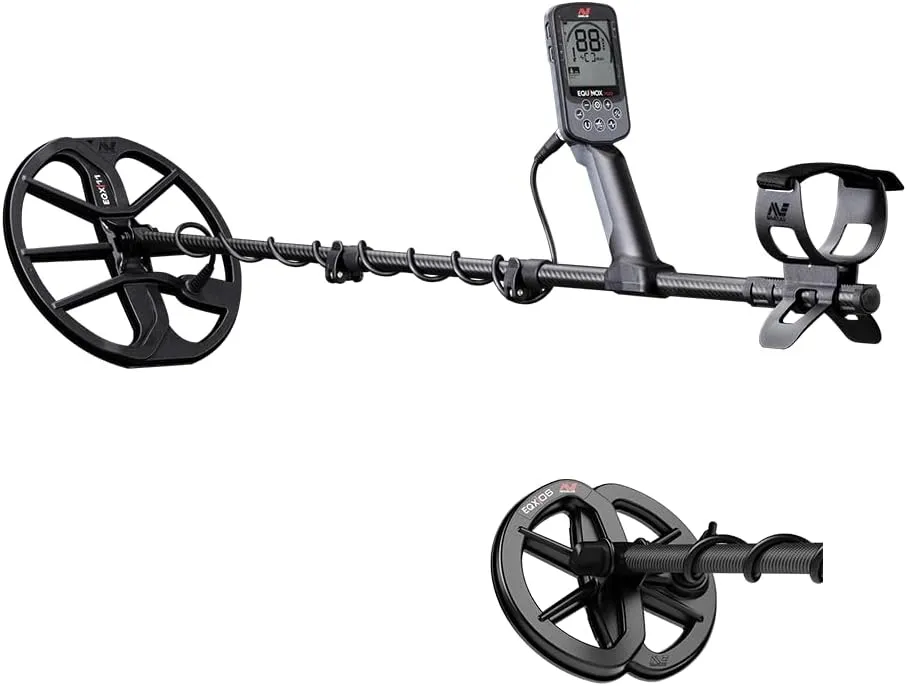 MINELAB Equinox 700 Multi-Frequency Collapsible Metal Detector for Adults & Wireless Headphones Bundle with EQX 6 Coil