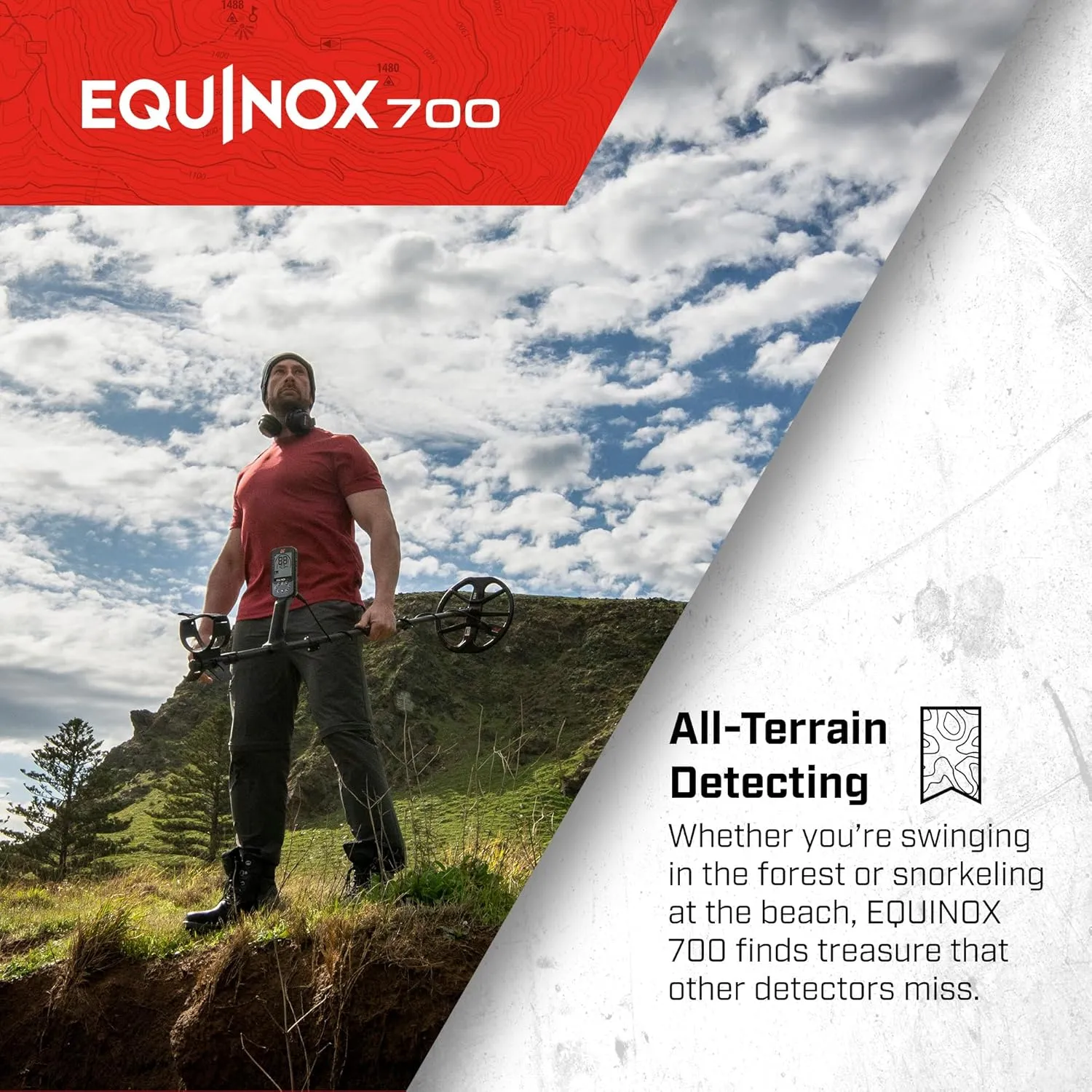 MINELAB Equinox 700 Multi-Frequency Collapsible Metal Detector for Adults & Wireless Headphones Bundle with EQX 6 Coil