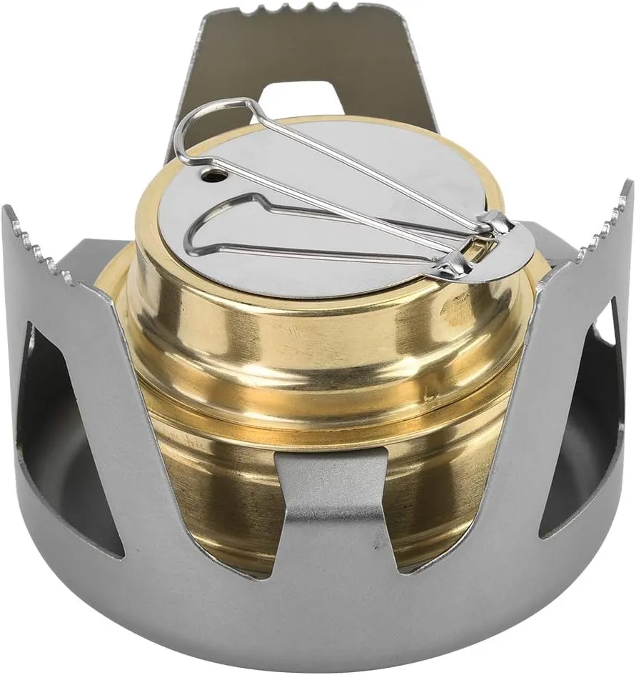 Mini Alcohol Stove, Outdoor Alcohol Fuel Stove Portable Alcohol Stove Ultra-Light Mini Cooking Spirit Alcohol Stove Stand Backpacking Stove Kit for