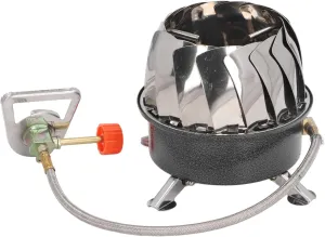 Mini Camping Stove, High Efficiency Foldable Windproof Backpacking Gas Stove for Outdoor Hiking (Round with Tube Buckle)