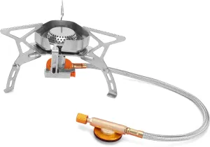 Mini Gas Stove, Portable Integrated Stove Windproof Camping Oven,Camping Gas Stove Portable Backpacking Stove for Courtyard Outdoor Camping