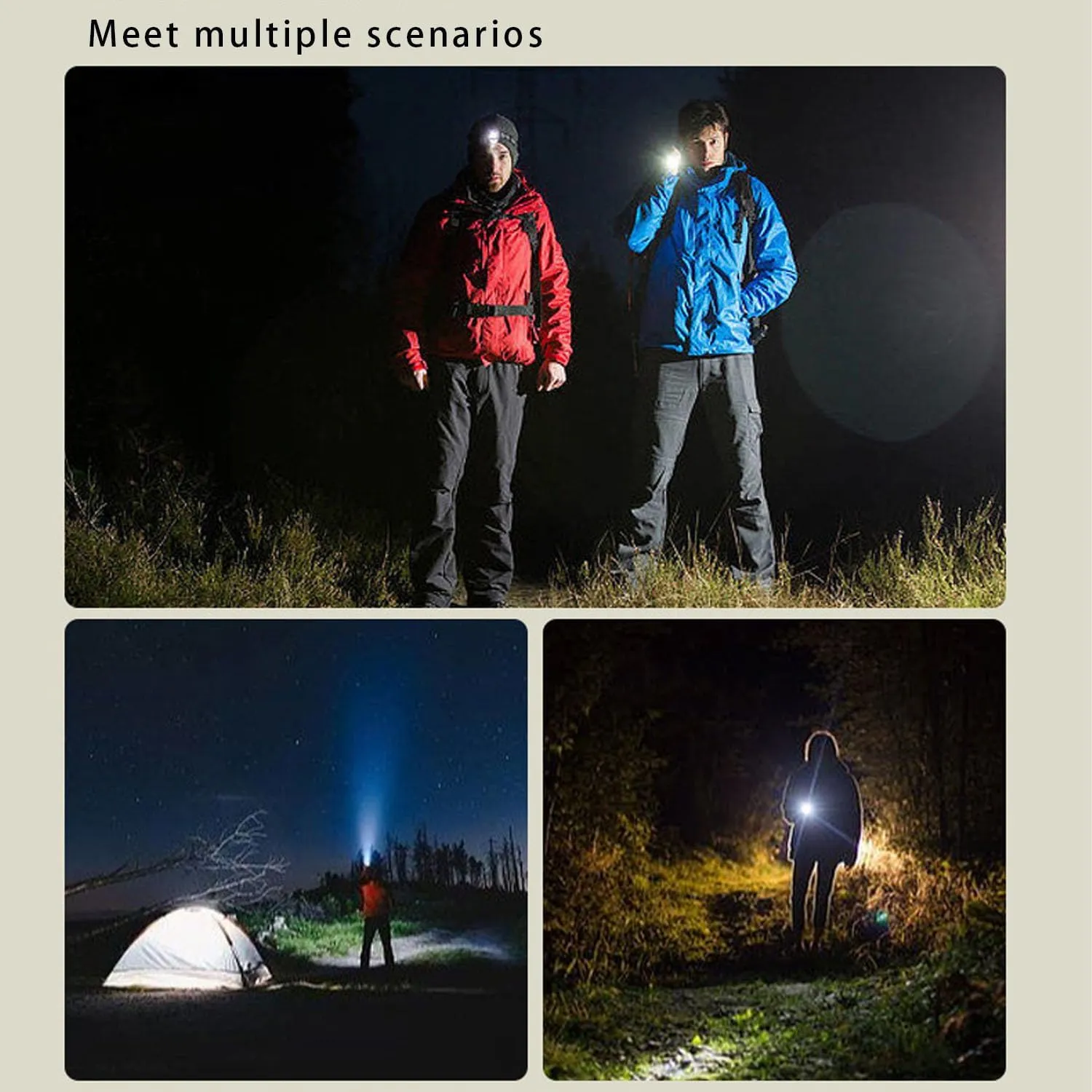 Mini Powerful Flashlight, 8 Modes Pocket Flash Light, Mini Keychain Flashlight with Clip, with COB Sidelight, Type-C Rechargeable for Hiking, Camping, Emergency (Black-A)