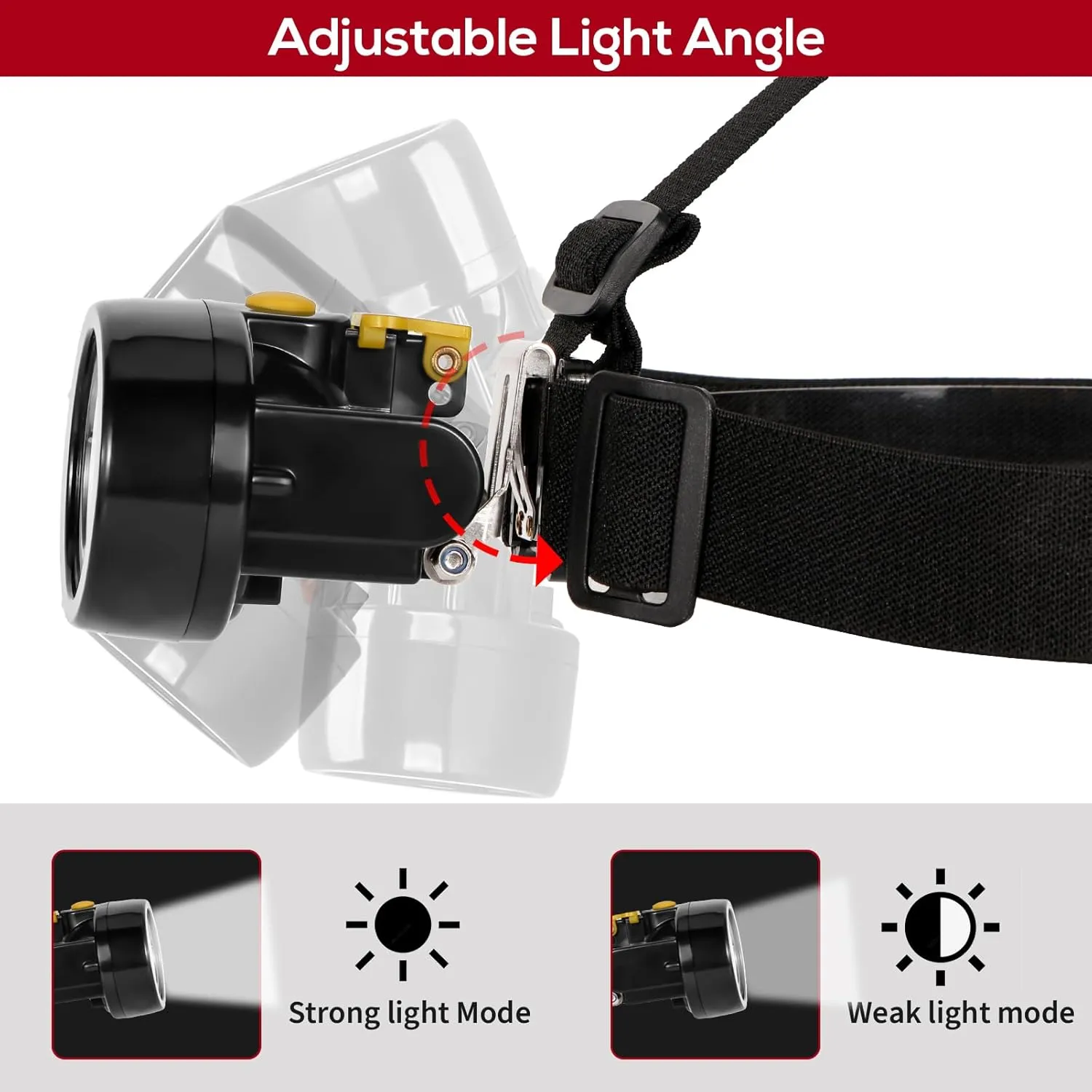Mining Light KL2.8LM Rechargeable LED Headlamp Waterproof Explosion-Proof Miners Headlamps Flashlight Camping Lights for Night Running Fishing Hunting (Yellow)