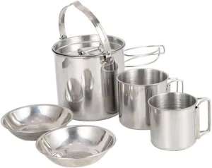 Mipcase Compact Kettle Utensil Set Stainless Steel Picnic Cookware for Easy Outdoor Cooking