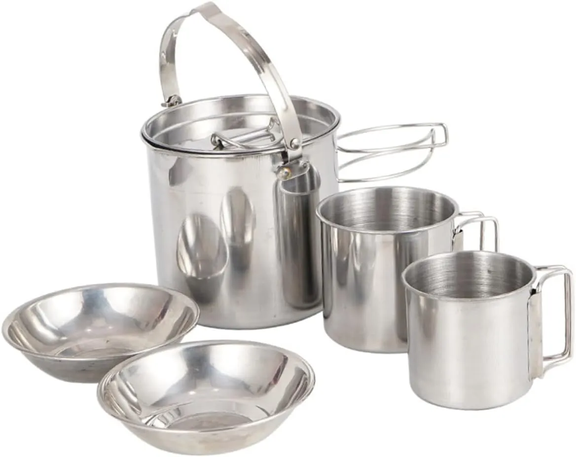 Mipcase Compact Kettle Utensil Set Stainless Steel Picnic Cookware for Easy Outdoor Cooking