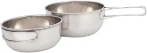 Mipcase Travel Cutlery Set 304 Stainless Steel Bowl Folding Bowl Mesh Bag for Outdoor Activities