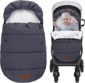 Miracle Baby Universal Footmuff for Prams, Winter Windproof Warm Pram Footmuffs, Baby Bunting Bags for Strollers, Pushchairs, Car Seat, Stroller Sleeping Bag, Black