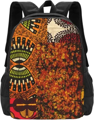 Mixed African Graphic Print Lightweight Packable Backpack Travel Casual Large Capacity Daypack Foldable Backpack For Men Women