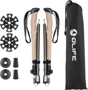 Mixtend F3T2 Trekking Poles, Foldable and Lightweight Walking Stick for Men and Women, Adjustable Hiking Poles with 7075 Aluminum and EVA Foam Grips, Suitable for Outdoor Activity