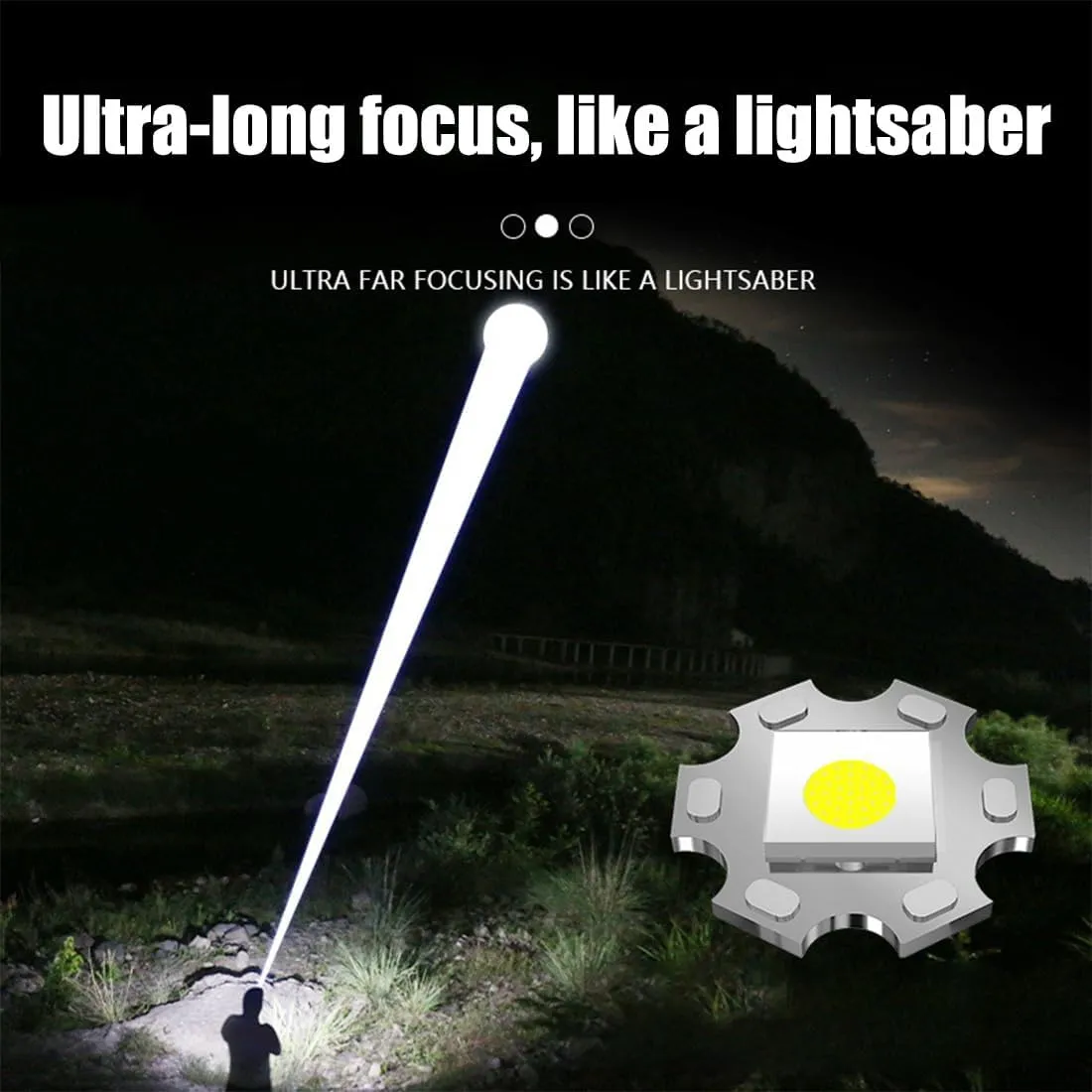 Moderatep Flashlight, 2000 High Lumens Moderatep Survival Flashlight, The Ultimate Tactical Flashlights, IPX5 Waterproof, Mechanical Zoomable, Emergencies Handheld Torch for Outdoor (1PC)