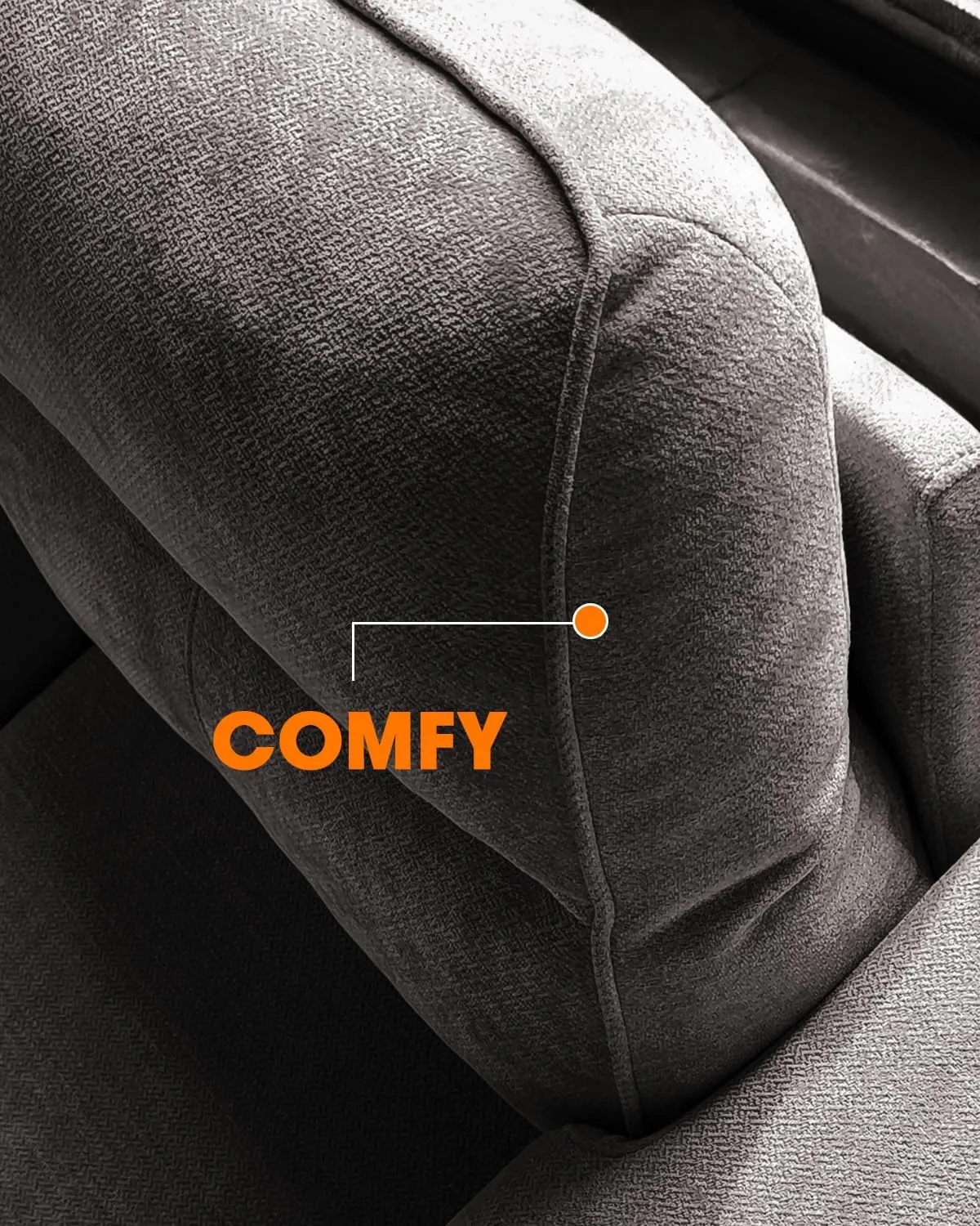 Modern 88.97" Loveseat Couch for Living Room, Comfy 2-Seater Chenille Sofa with Deep 8" Cushion, Convertible Armrest, Removable Cover, High Leg (Dark Gray)