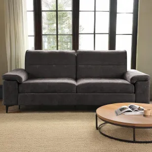 Modern 88.97" Loveseat Couch for Living Room, Comfy 2-Seater Chenille Sofa with Deep 8" Cushion, Convertible Armrest, Removable Cover, High Leg (Dark Gray)