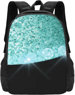 Modern Trendy Teal Glitter Lashes Lightweight Packable Backpack Travel Casual Large Capacity Daypack Foldable Backpack For Men Women