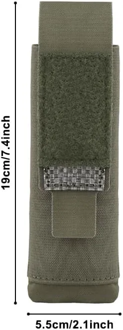 Molle Flashlight Pouch, Waterproof Tactical Flashlight Holster Multifunctional Torch Belt Pouch for Outdoor Activities