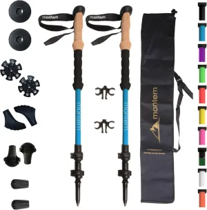 Montem Ultra Strong Trekking, Walking, and Hiking Poles - One Pair (2 Poles) - Collapsible, Lightweight, Quick Locking, Weather-Resistant and Ultra Durable
