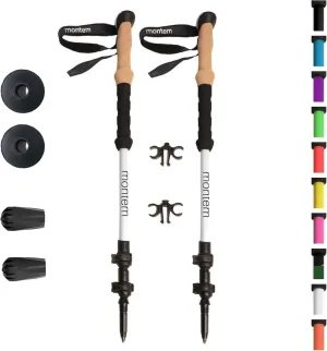 Montem Ultra Strong Trekking, Walking, and Hiking Poles - One Pair (2 Poles) - Collapsible, Lightweight, Quick Locking, Weather-Resistant and Ultra Durable