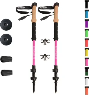 Montem Ultra Strong Trekking, Walking, and Hiking Poles - One Pair (2 Poles) - Collapsible, Lightweight, Quick Locking, Weather-Resistant and Ultra Durable